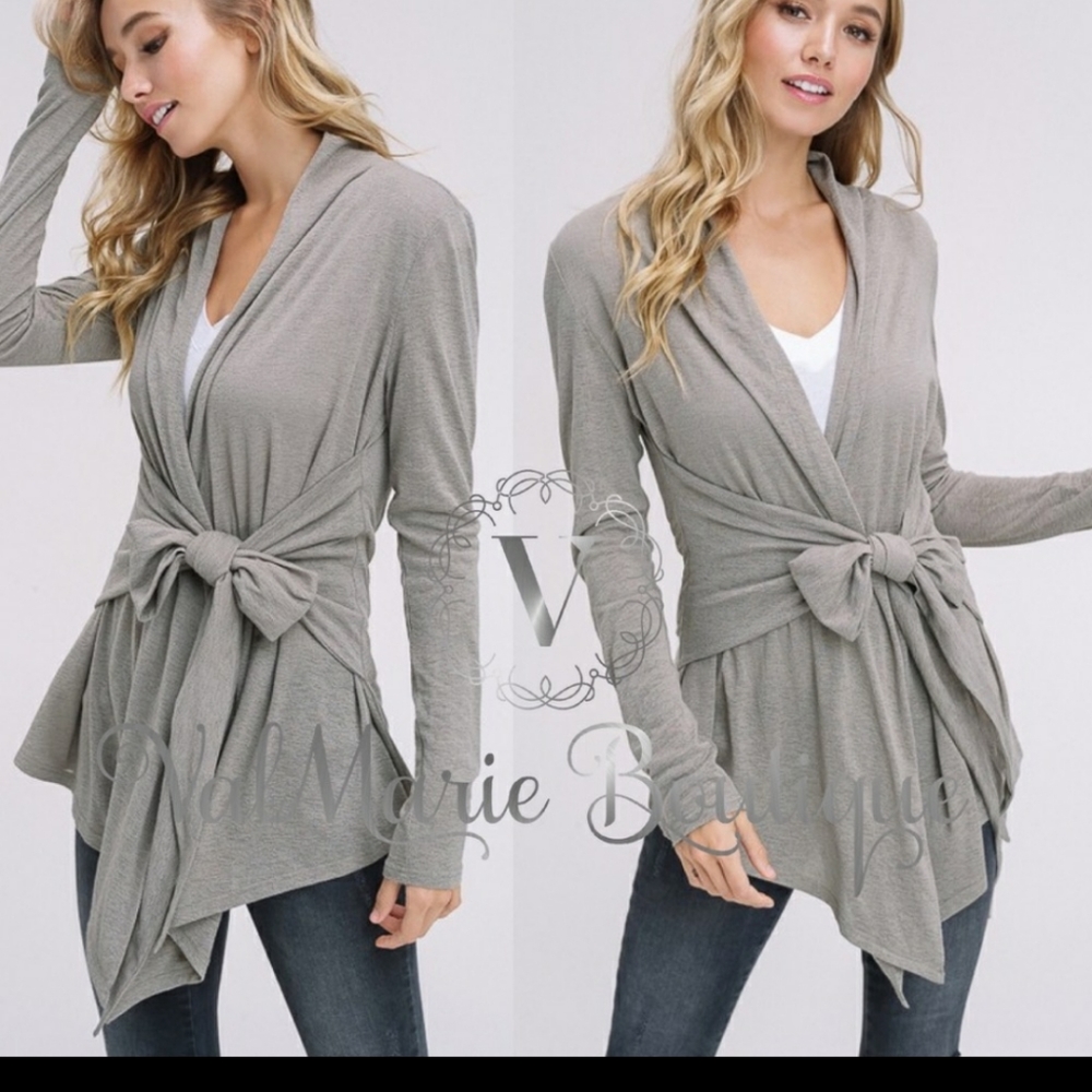 Creamy Sage Wrap Cardigan Top - Picture 3 of 5